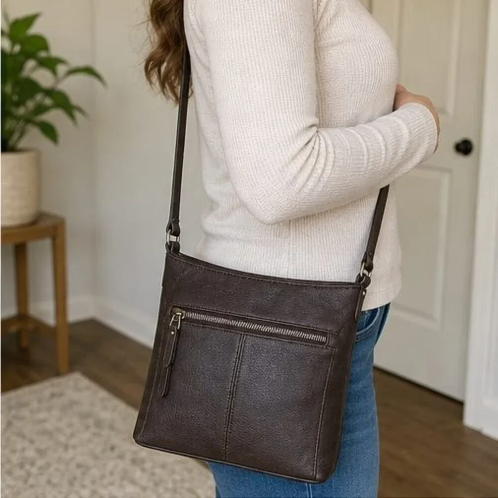 Espresso Faux Leather Bag